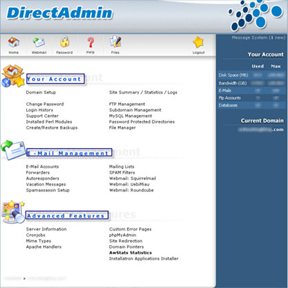 DirectAdmin Screenshot