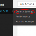 All In One SEO Pack Menu