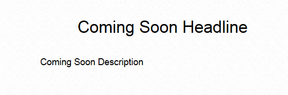 Coming Soon Preview