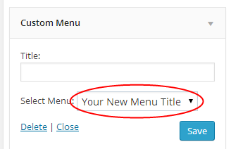 Custom Menu Selection