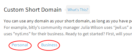 Personal Or Business Bitly