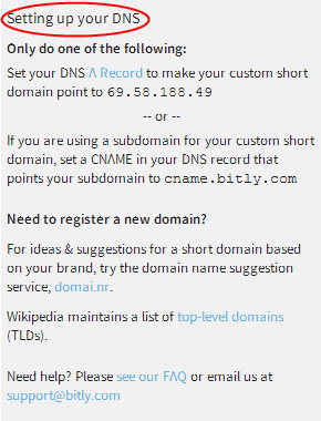 Setting Up Your DNS Bitly