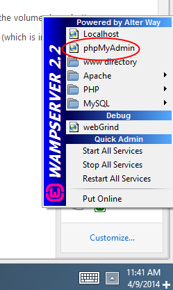 WAMP Icon PHP MyAdmin