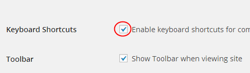 WordPress Keyboard Shortcuts