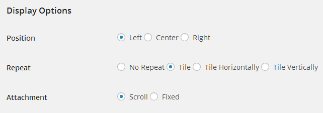 Display Options Background