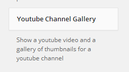 YouTube Channel Gallery Widget