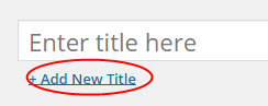 Add New Title Link