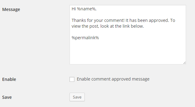 Comment Approved Page