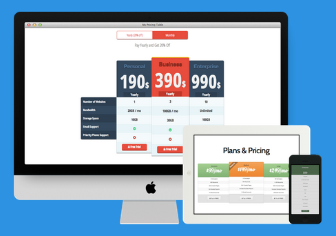 Easy Pricing Tables