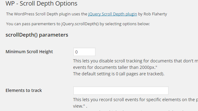 WP Scroll Depth Page
