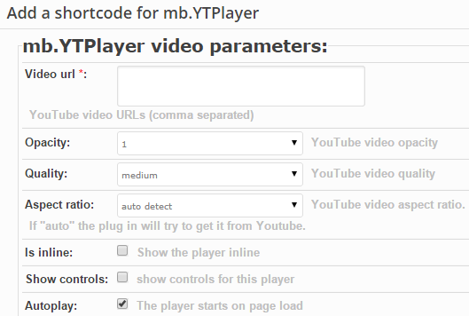 Video Configurations For Page