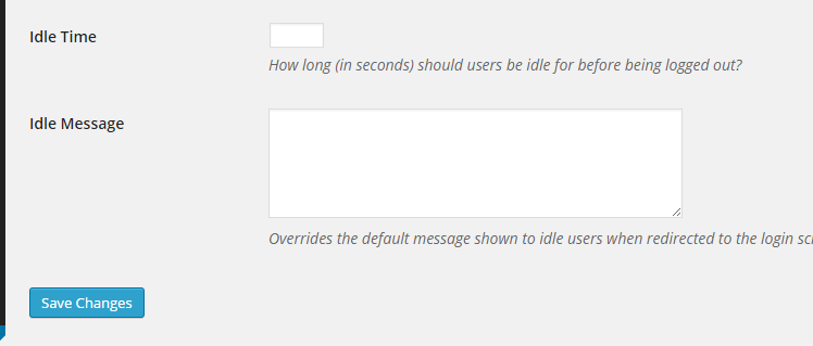 Idle Settings Page