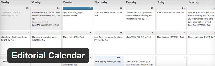 Editorial Calendar