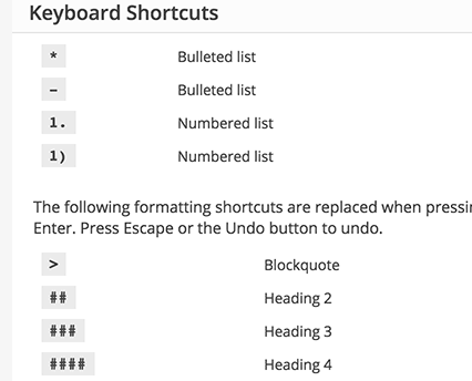 Keyword Shortcuts