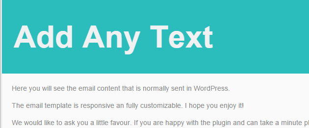 Changed Email Header