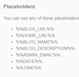 Placeholders