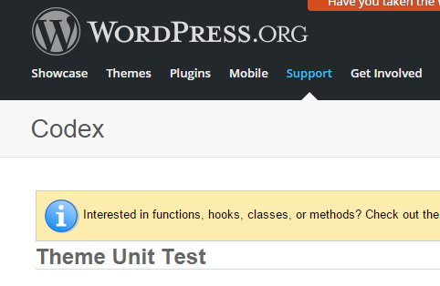 WordPress Theme Unit Test